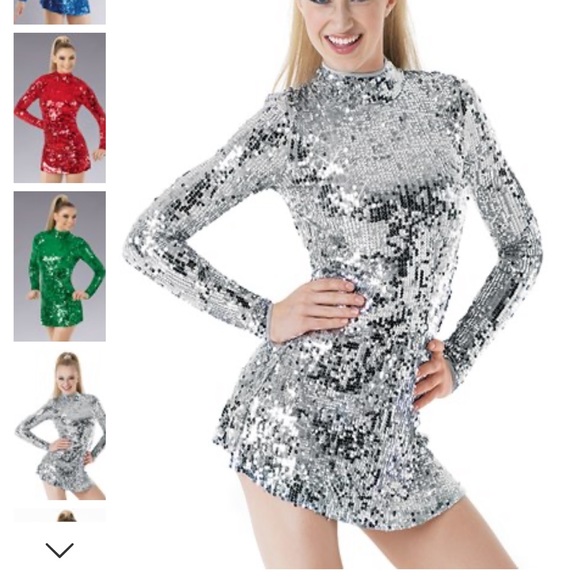 Weissman Dresses Brand New Adult Dance Costume Silver Sequin Dress